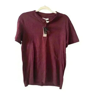 And Now This Mens Burgandy Quarter Button, Small